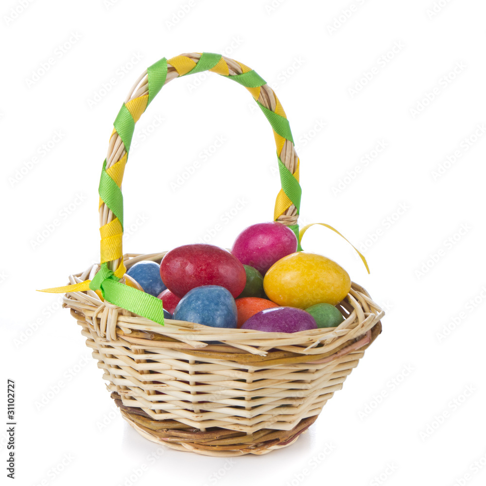 Canvas Prints easter eggs in basket