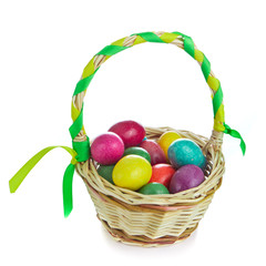 easter eggs in basket