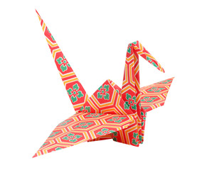 Colorful traditional Japanese origami bird