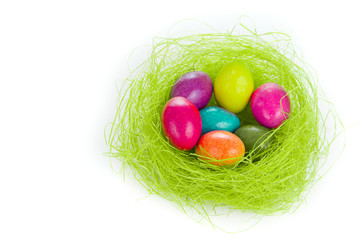 easter eggs in nest
