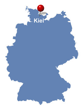 Kiel auf der Deutschlandkarte