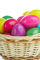 easter eggs in basket