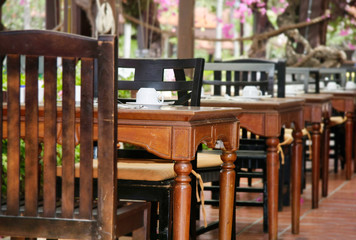 outdoor restaurant in tropical hotel