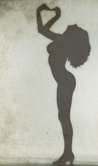 Silhouette of a nude woman
