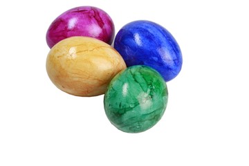 Obraz na płótnie Canvas Colorful Easter eggs isolated on white