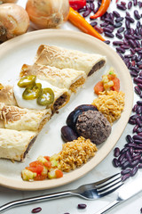 burritos with beans and rice