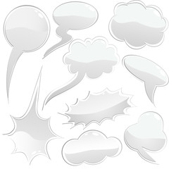 Set of speech and thought bubbles