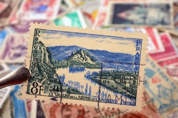 timbres - La Vallée de la Seine Aux Andelys - philatélie France