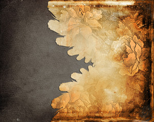 grunge background with floral ornaments