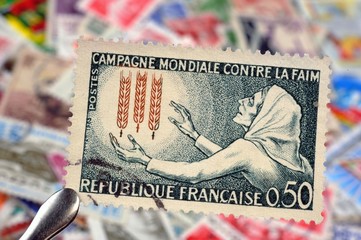 timbres - Campagne mondiale contre la faim - philatélie France