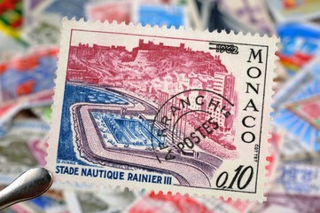 timbres - Stade Nautique Rainier III 1962 - philatélie France Monaco