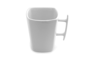 white cup on white background