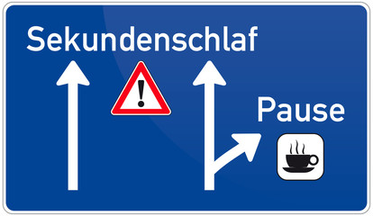 Warnschild Sekundenschlaf