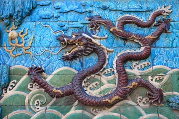 Wandaufkleber oriental dragon sculpture, Beijing Forbidden City © mary416