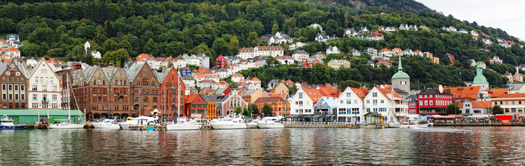 Fototapeta na wymiar Panoramiczny widok z Bergen w Norwegii