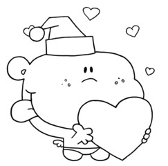 Outlined Christmas Cupid