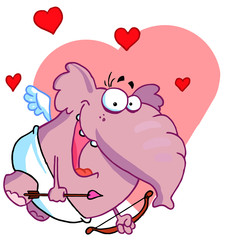 Love Crazed Pink Winged Elephant