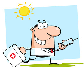 Doctor Running With A Suitcase