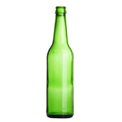 Green bottle isolated on the white background