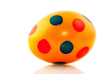 Orange painted easter egg