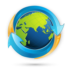 Recycle Symbol Around Earth