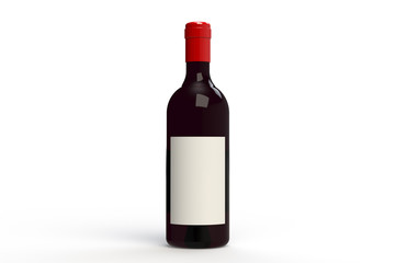 Red Wine Bottle with copy space