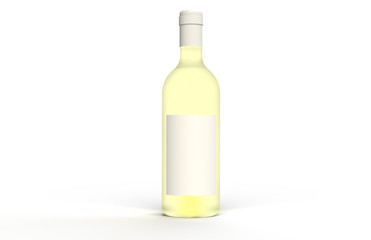 Wine. White wine in Clear bottle, with copy space