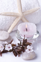 ramo in fiore con stella marina e candela 2