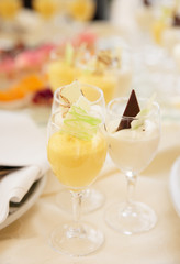 Bright and soft photo of creamy dessert