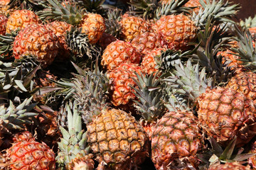 Pineapples at a market in Cuba