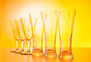 Wine glasses against gradient background