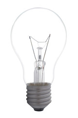 transparent light bulb isolated on white