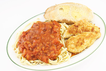 Parmesan Crusted Chicken With Fettucini