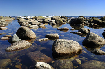 Idyllic spring coast Swedish landscape