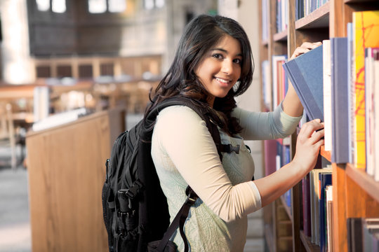 Asian Student In Library