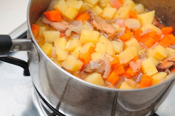 Cooking potato stew