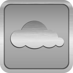 Cloud computing button in brushed metal style