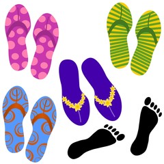 Beach sandals isolated on white