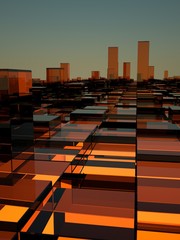 3d Rendering Würfel orange