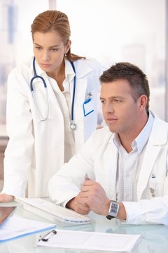Young doctors working together in office