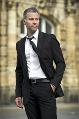 Businessman with cool face