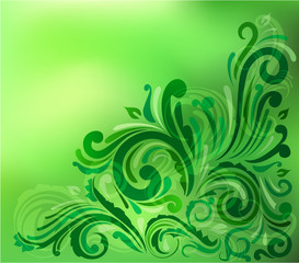 Green floral background with copyspace - eps10