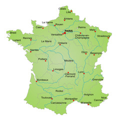 Karte Frankreich / vektor