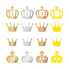 王冠アイコンセット - obrazy, fototapety, plakaty