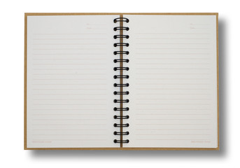 recycled paper notebook opened