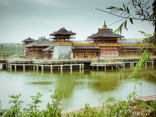 Naklejka premium wooden temple near Datong