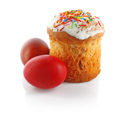 easter bread and eggs