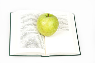 Book and apple