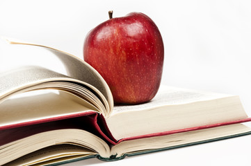 Book and apple