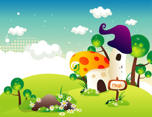 paisaje fantastico en vector © ighost